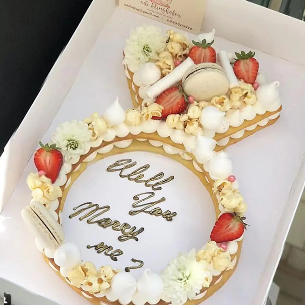 

Diamond Ring Shape Cake Mold PET Cookie Chocolate Cake Decorating tools 8/10/12/14inch Kitchen Baking Accessories