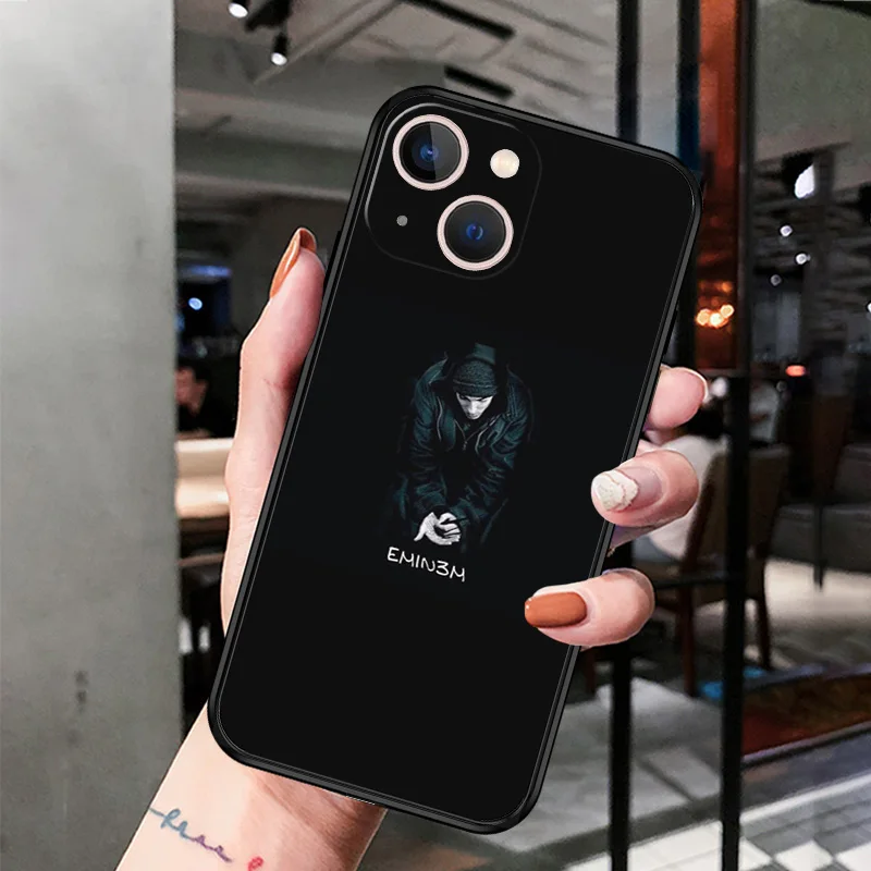 Силиконовый мягкий чехол для телефона iphone 16Plus 15 14 13 12 11 16 Pro Max Mini XR SE 7 8 Plus 15ProMax Eminem