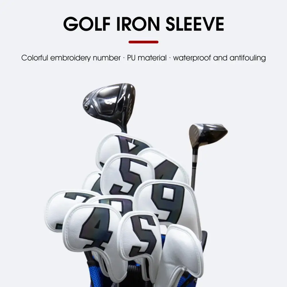 

10Pcs Durable Golf Club Cover Hemming Process Anti-fouling Multiple Useful Golf Putter Cover for Golf Club