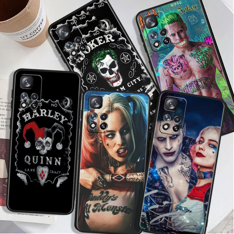 Мягкий черный чехол для телефона Harley Quinn клоун Xiaomi Redmi Note 13 12 11T 11E 11S 10T 10S Turbo Pro Plus Max
