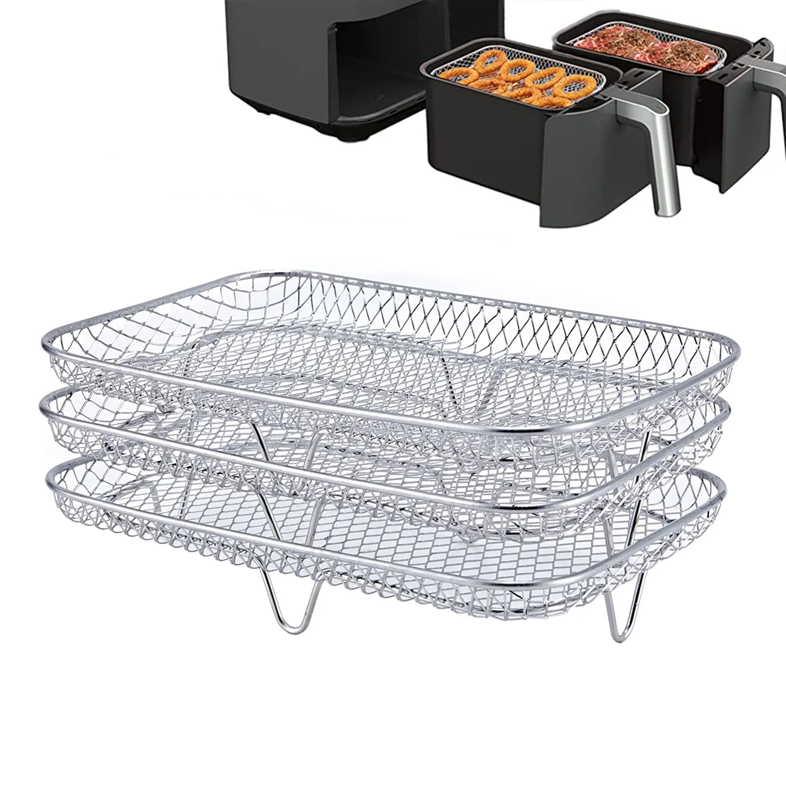 

Air Fryer Accessories Stainless Steel Cooking Steaming Racks For Steaming Vegetables And Rice Racks For Kitchen Tools