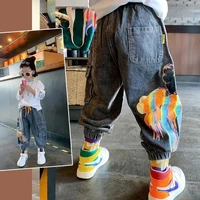 boys jeans spring and autumn models new big childrens pants korean casual trousers leggings kids pant for boy