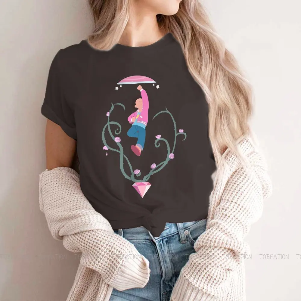 

From Roses To Steven Round Collar TShirt Steven Universe American Animated Crystal Fabric Basic T Shirt Woman Fluffy Big Sale