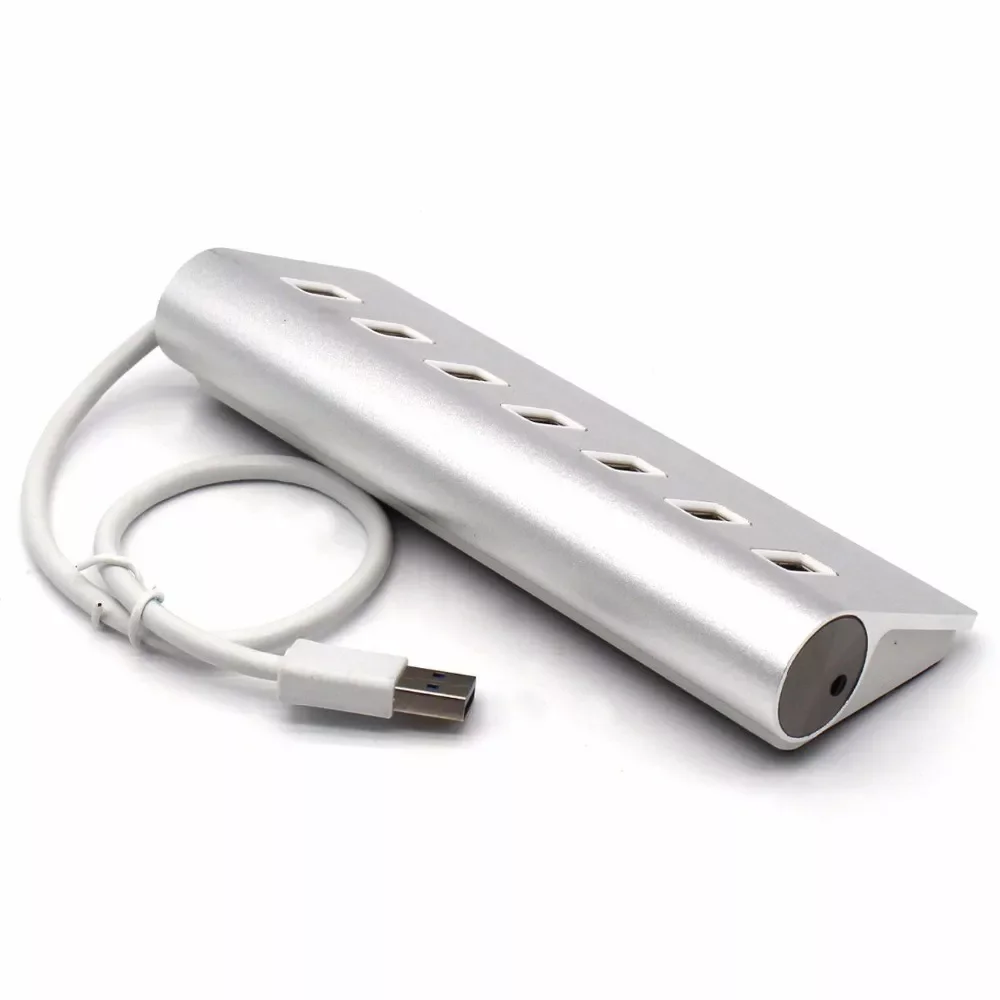 

Port Aluminum USB 3.0 HUB 5Gbps High Speed Power Adapter For PC Laptop Mac