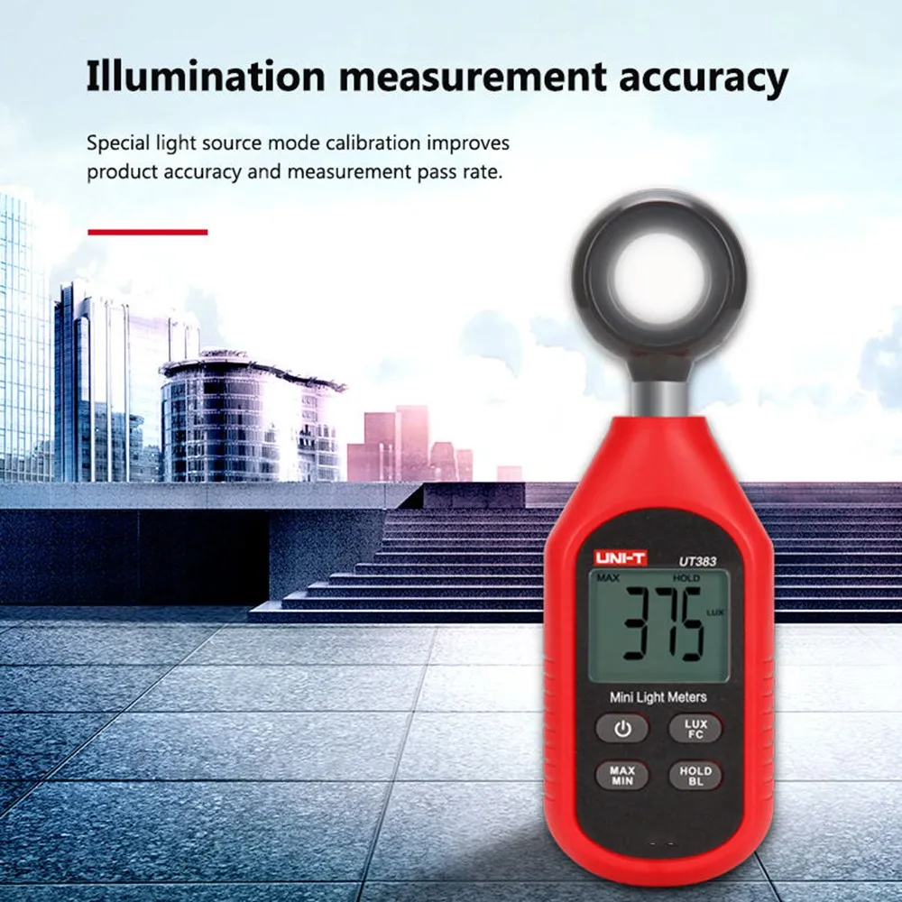 

Mini Illuminance Meter UT383 Light Meter 200,000 LUX Digital Luxmeter Luminance Lux Fc Test Max Min Illuminometers Photometer