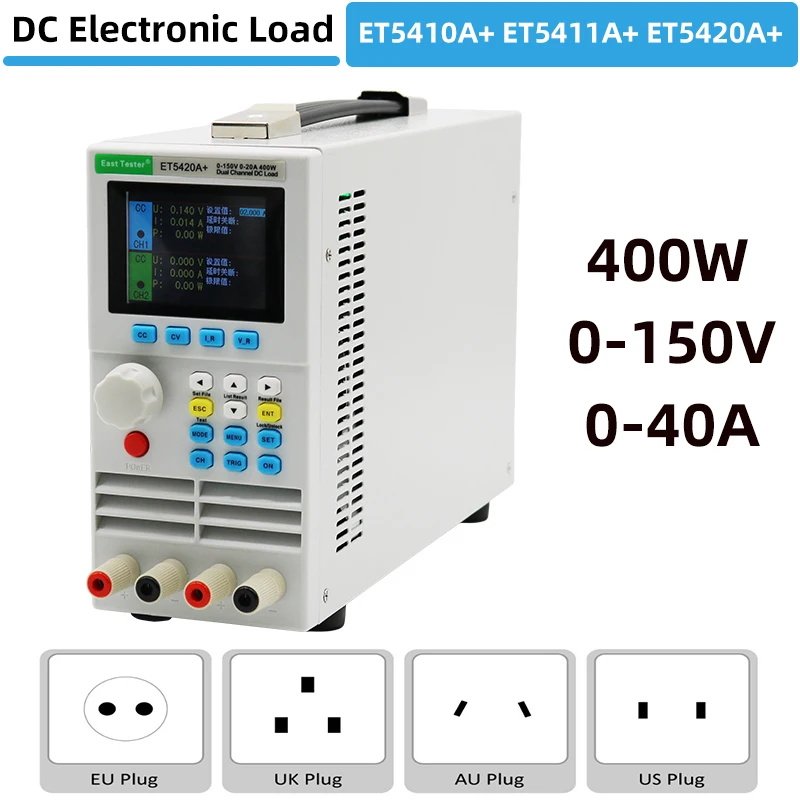 

Upgrade High Precision Programmable DC Electronic Load 400W 150V 40A /20A Digital DC Load Electronic Battery Tester Load Meter
