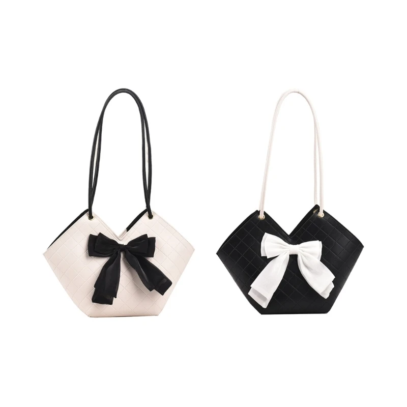 

Versatile Women Single shoulder Underarm Bag Fashion Simple Bows Design Durable & Lightweight PU Handbag for Girls 066F