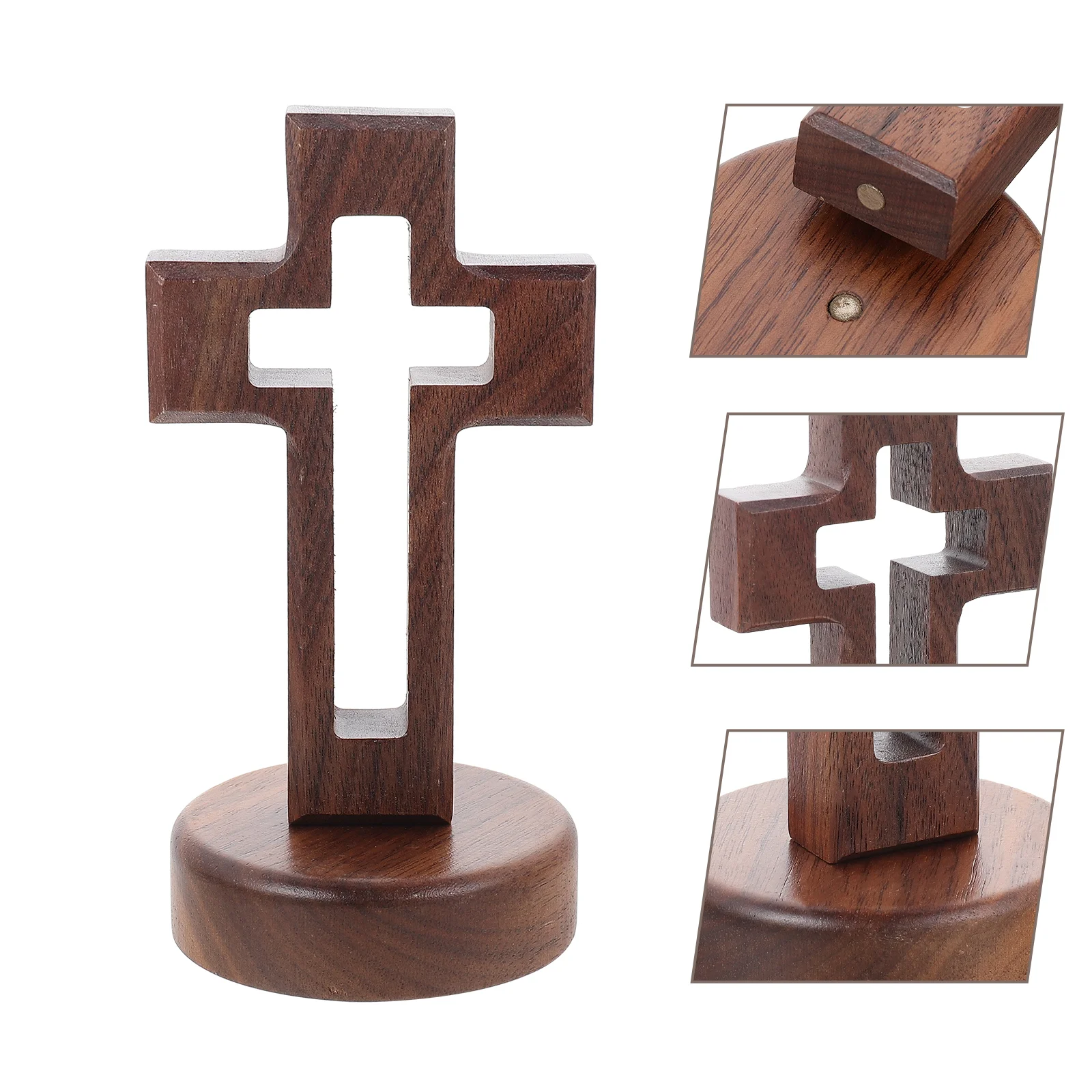 

1 Set Wood Cross Desktop Decoration Tabletop Standing Cross Adornments