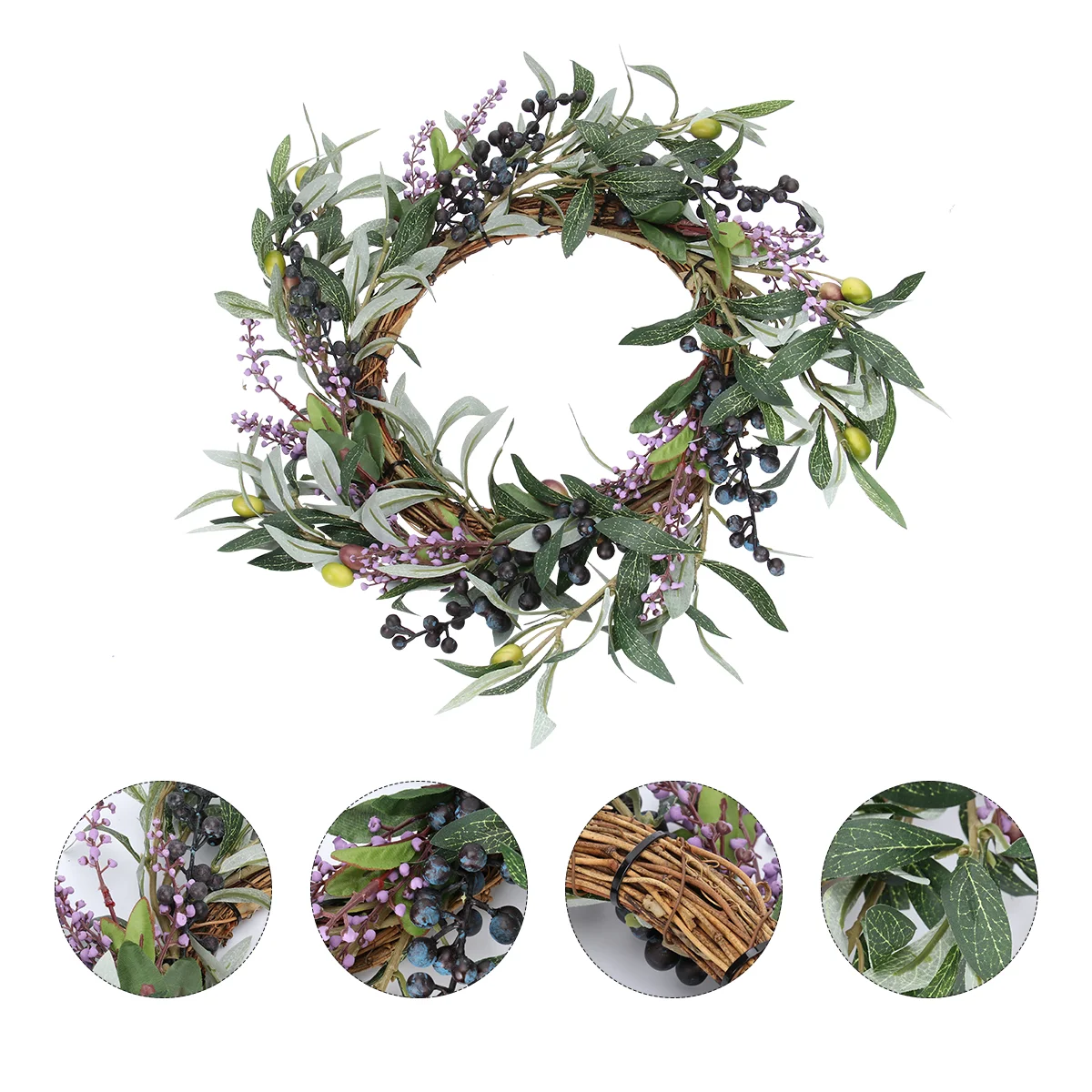 

Artificial Garland Festival Decoration Spring Outdoor Autumn Hanging Wreath Simulated Cherry Plastic Wreaths Front