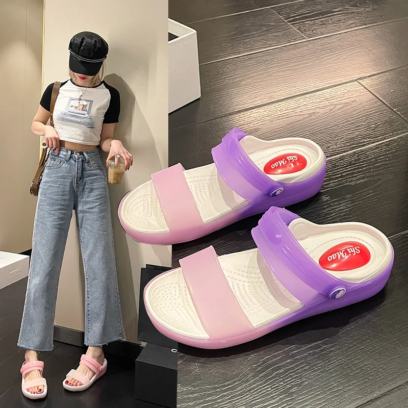

Women's Sandals PVC Breathable Waterproof Versatile Comfortable Beach Shoes