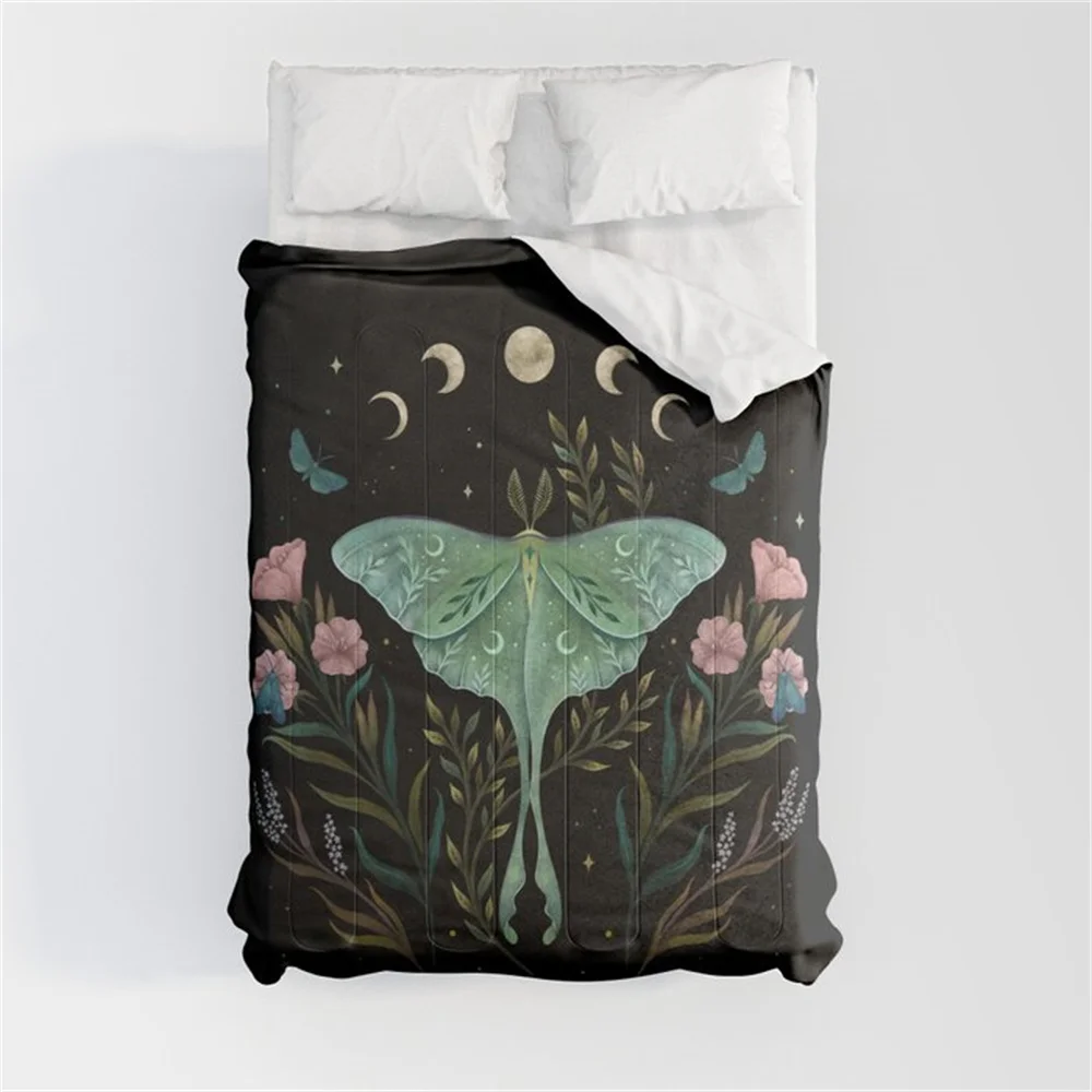 

Butterfly Mushroom Gothic BohoChildrens' Durex Quilt 3Pcs King Full Size Duvet Cover Bedding Linen Set Bedspread 200x200 240x220