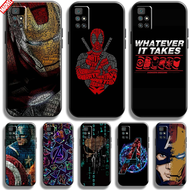 

Marvel Avengers Phone Case For Xiaomi Redmi 10 Silicone Cover Black Soft TPU Ultra-Thin Coque