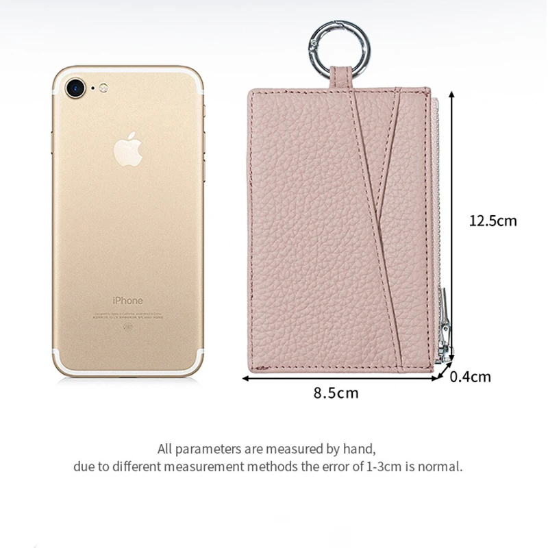 Custom Women Genuine Leather Small Wallet Zipper Coin Purse Fashion Patchwork Credit Multi Card Holders Female Daily Money Case