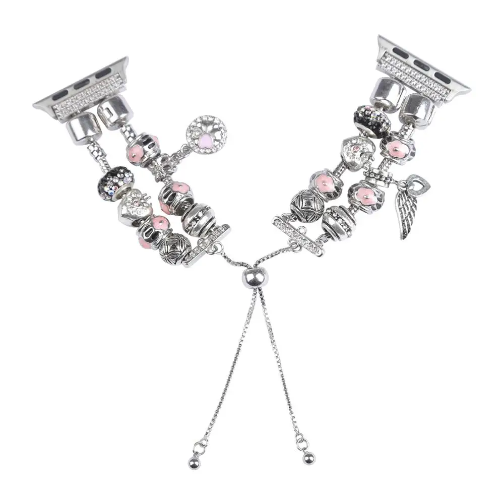 DIY Diamond Strap For Apple Watch 49mm 45mm 44mm 42mm 41mm 40mm Metal Chain Stainless Steel Bracelet iWatch UItra 8 7 6 5 4 3 SE