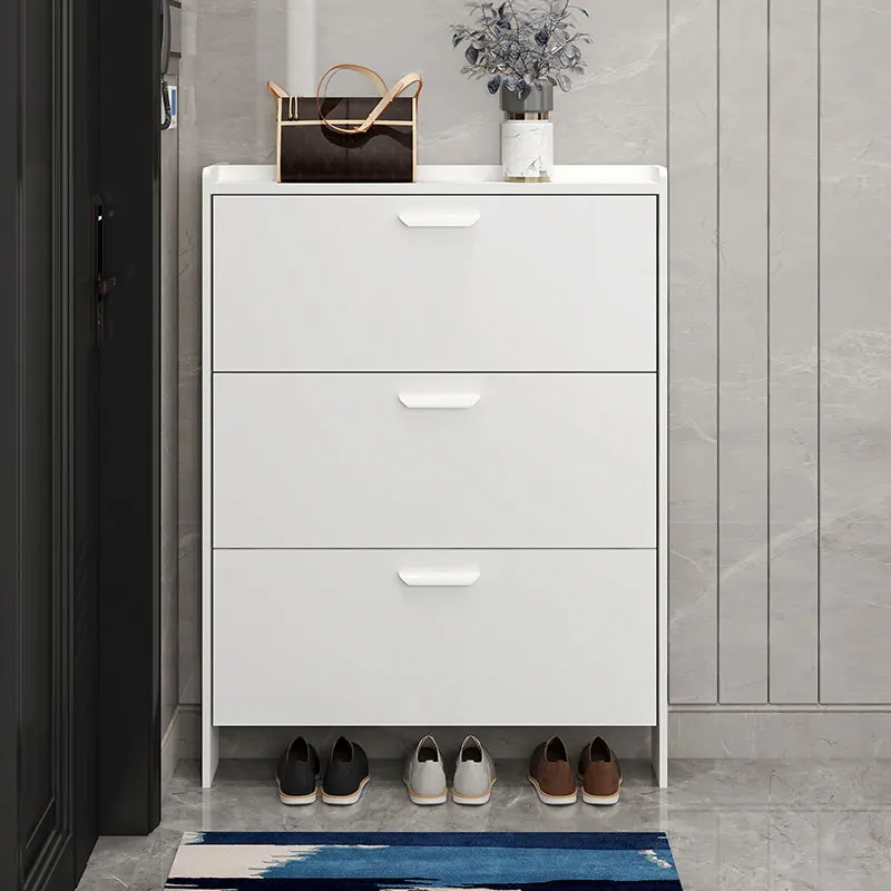 

Cover Display Shoe Racks Cabinet Nordic Drawer Wall Storage Shoe Cabinet Space Saving White Modern Zapatero Home Furniture