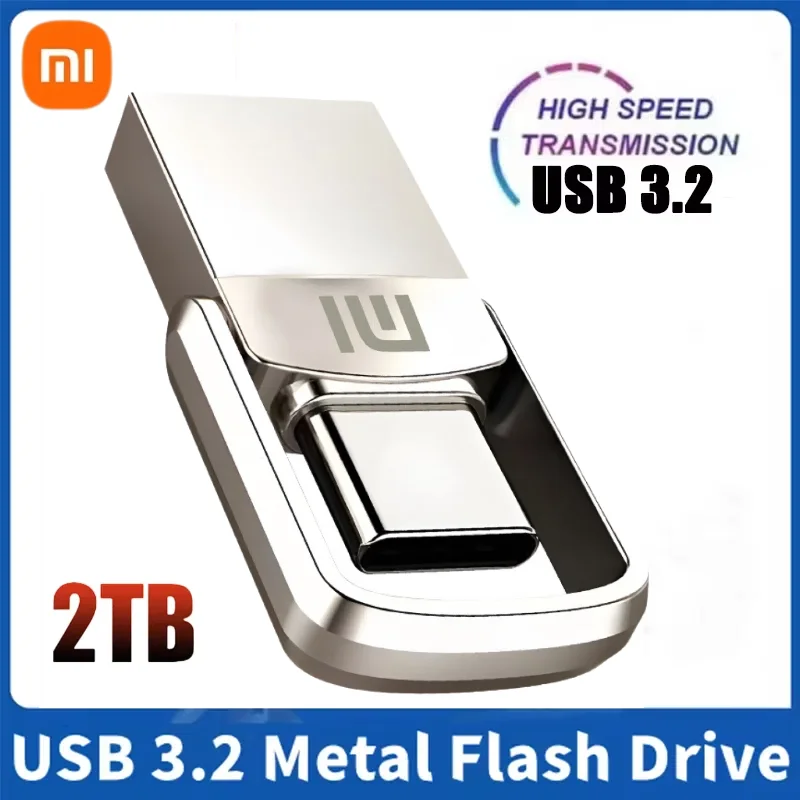 Металлический флэш-накопитель Xiaomi 2 ТБ USB-накопитель 512 ГБ 256