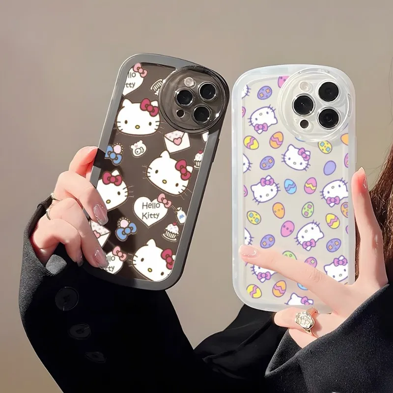 

Cartoon Cute Hello Kitty Phone Case For IPhone 14 Pro Max 11 12 13 Mini X XR XS 7 8 Plus Angel Eyes Big Pupil Lens Silicone