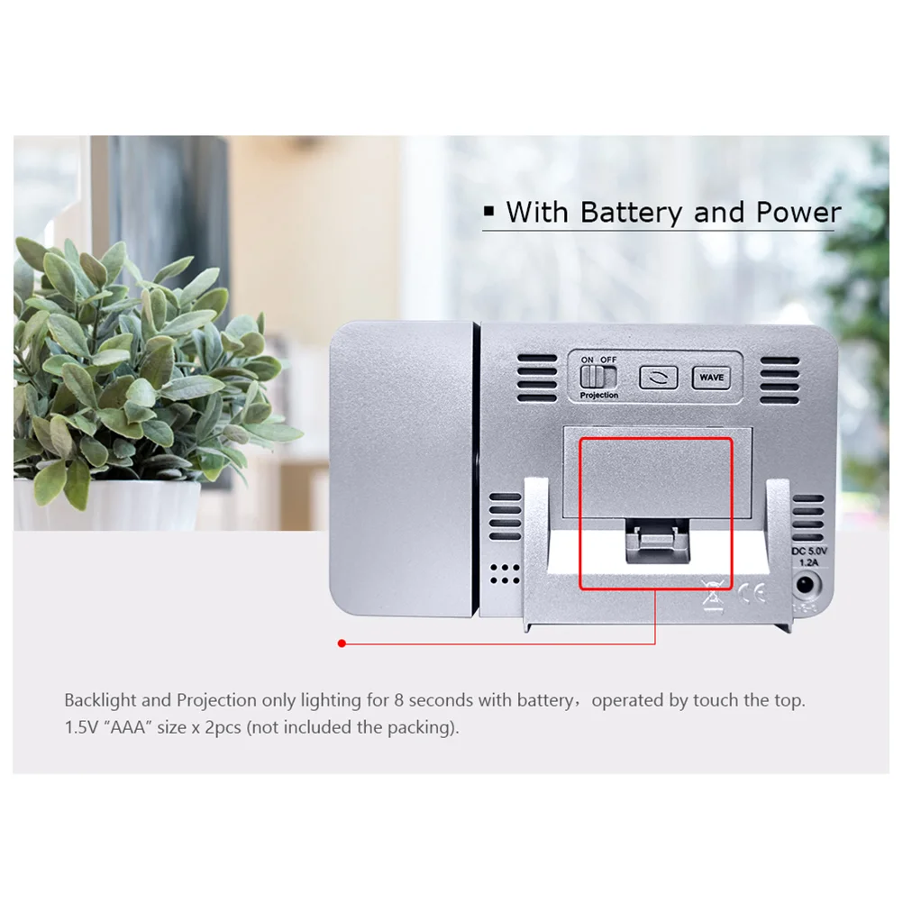 Настенные часы Проекционный стол календарь цифровой с проектором Громкий