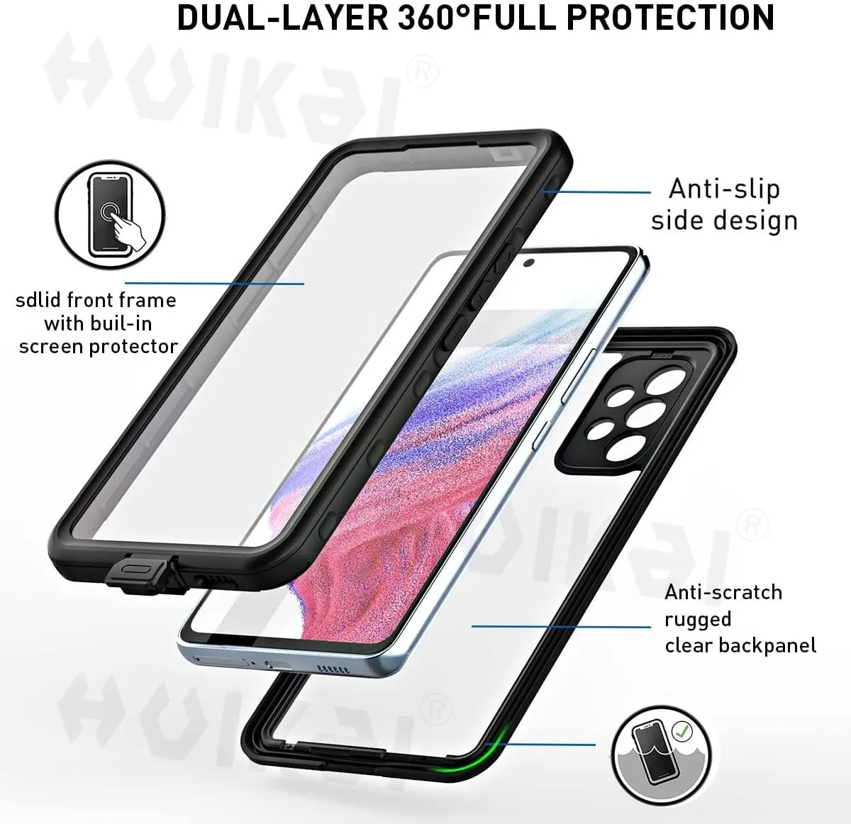 Waterproof Case For Samsung Galaxy A54 5G A33 A13 A52 S22 Ultra S20 FE S21 Shockproof  IP68 Certified Full Body Protective Cover