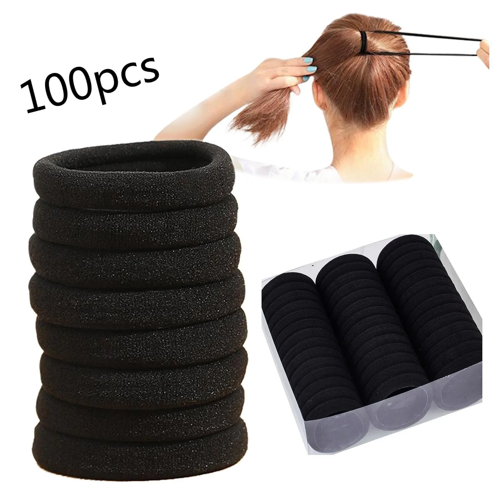 

50/100pcs/bag 3cm Hair Accessories Women Rubber Bands Scrunchies Elastic Hair Bands Girls Ponytail Holder Ties Gum For Hair