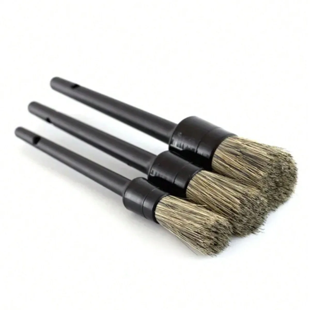 

3 Шт., Щетки Для Детализации Автомобиля Из Натурального Кабаньего Волоса, Мягкие Щетки Для Чистки