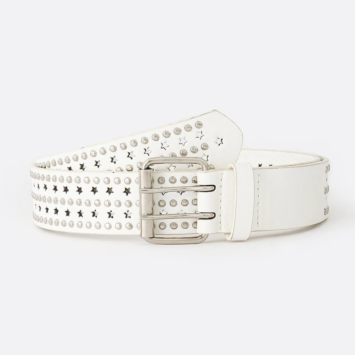 

Женский и мужской ремень Goth Pin с пряжкой, повседневный ремень в стиле панк со звездами и заклепками, украшение для джинсов и платьев, Рождест...