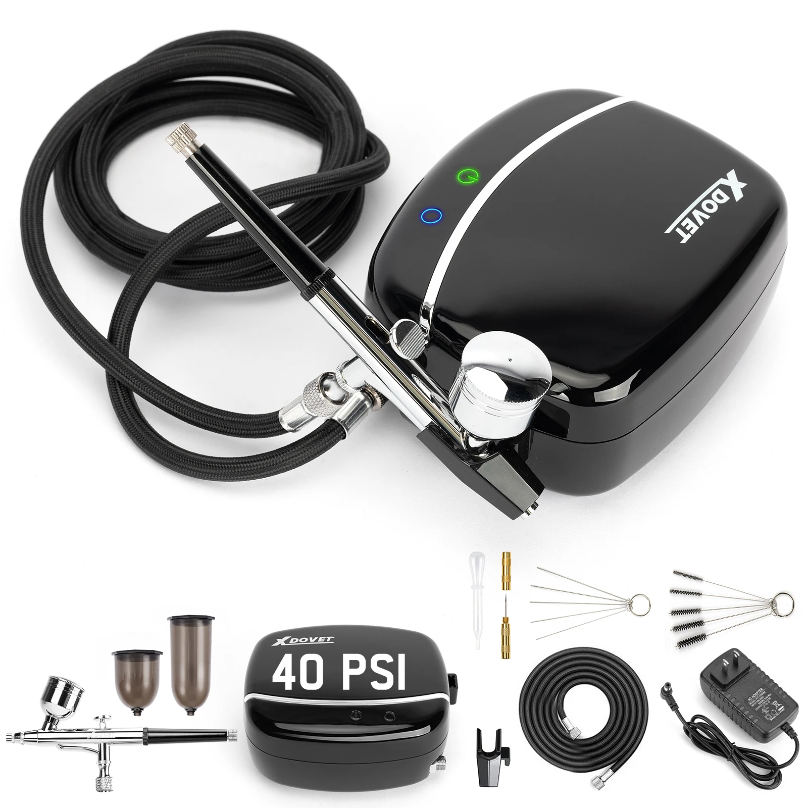 Аэрограф Xdovet с компрессором, 0,3 мм Игла и чашка 7CC/20CC Аэрограф Xdovet с компрессором, 0,3 мм Игла и чашка 7CC/20CC