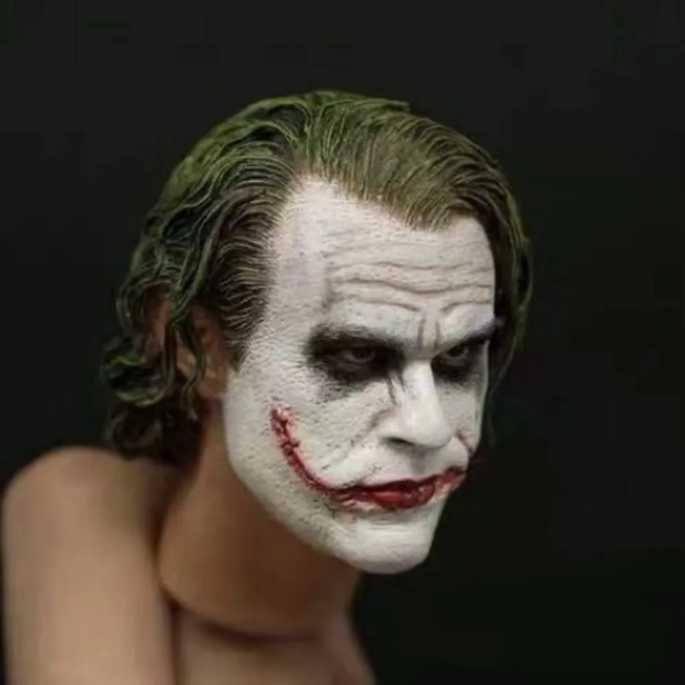 

1/6 Scale Joker Heath Ledger Male Star Head Sculpt Carving Man Actor Model for 12"Soldier Action Figure Body Dolls Game Toys
