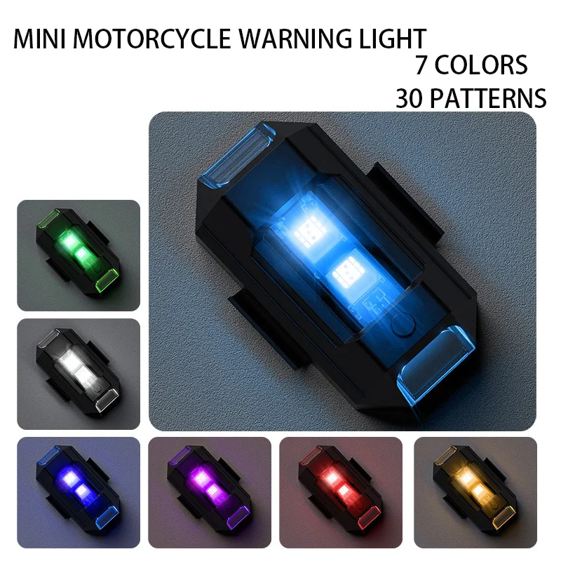 

Motorcycle Tail Warning Light Universal LED Anti-collision Warning Mini Signal Drone with Strobe Light Turn Signal Indicator