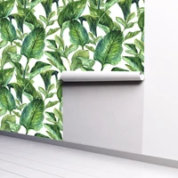 green plant leaf series self adhesive wallpaper pvc waterproof decorative sticker furniture renovate sticker home wall decor
