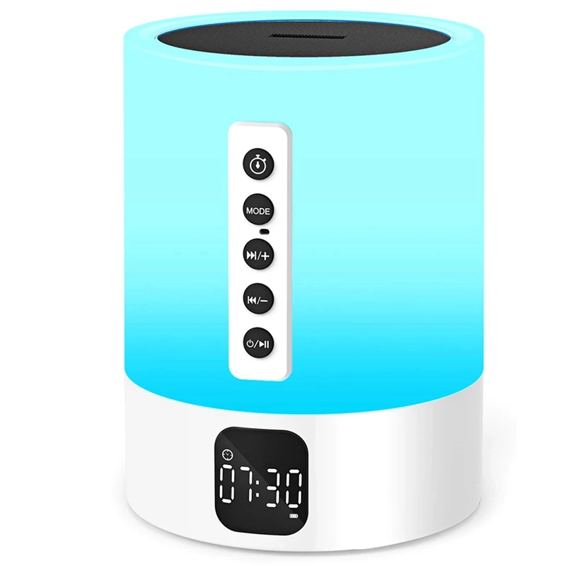 

Night Light Bluetooth Speaker Alarm Clock, Sound Machine, Touch Sensor Bedside Lamp, Dimmable, Gifts For Teenage Boys