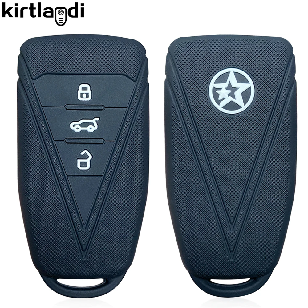 

3 Button Silicone Car Key Case Cover Holder Keychain For Nissan Dongfeng Venucia Star V V-ONLINE 2020 2021 2022 Remote Key Shell