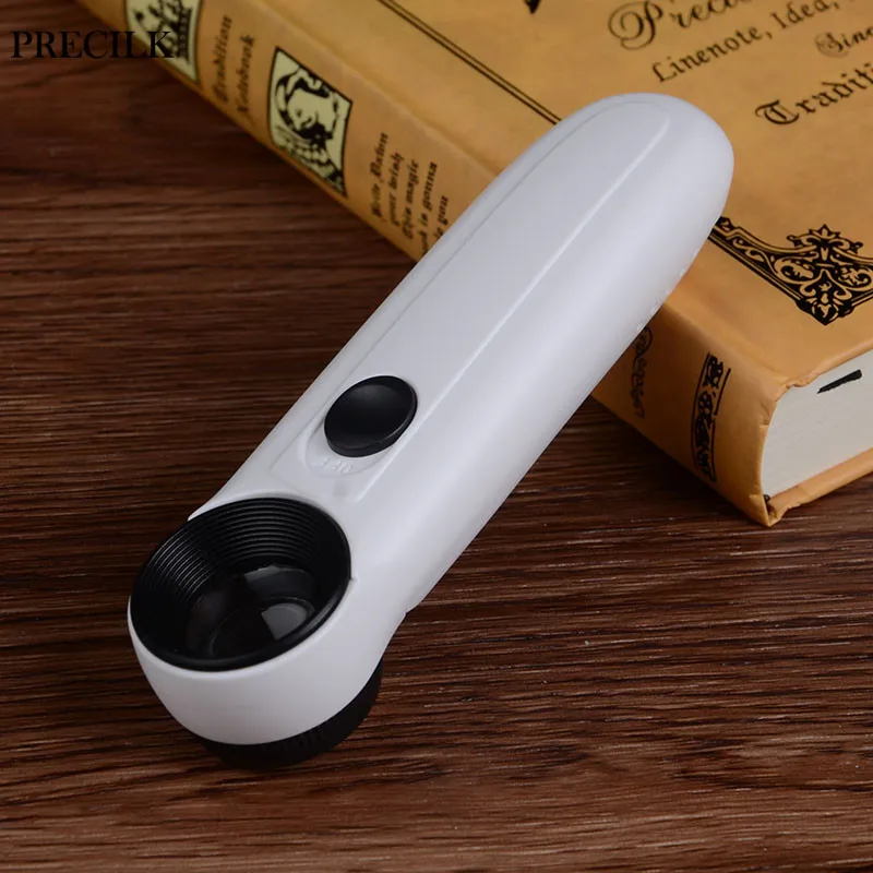 Ручная Лупа с двумя светодиодными линзами 40X ручная увеличительная линза зеркало