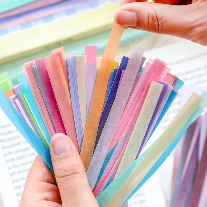 

60pcs Color Strip Series Cute Solid Color Border Collage Material Stickers DIY Scrapbook Decoration Stationery Office Supply