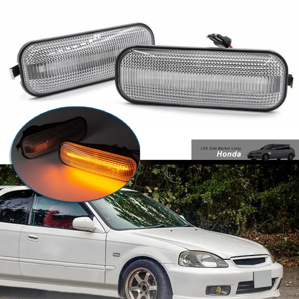 

2X Amber LED Front Fender Side Marker Light For Honda For CR-V1997-2001 First Generation For Honda Civic 96-00 Sixth Generation