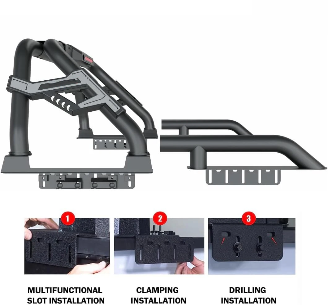 Лидер продаж черный спортивный рулон с боковыми направляющими для Toyota Tacoma Ranger Jeep