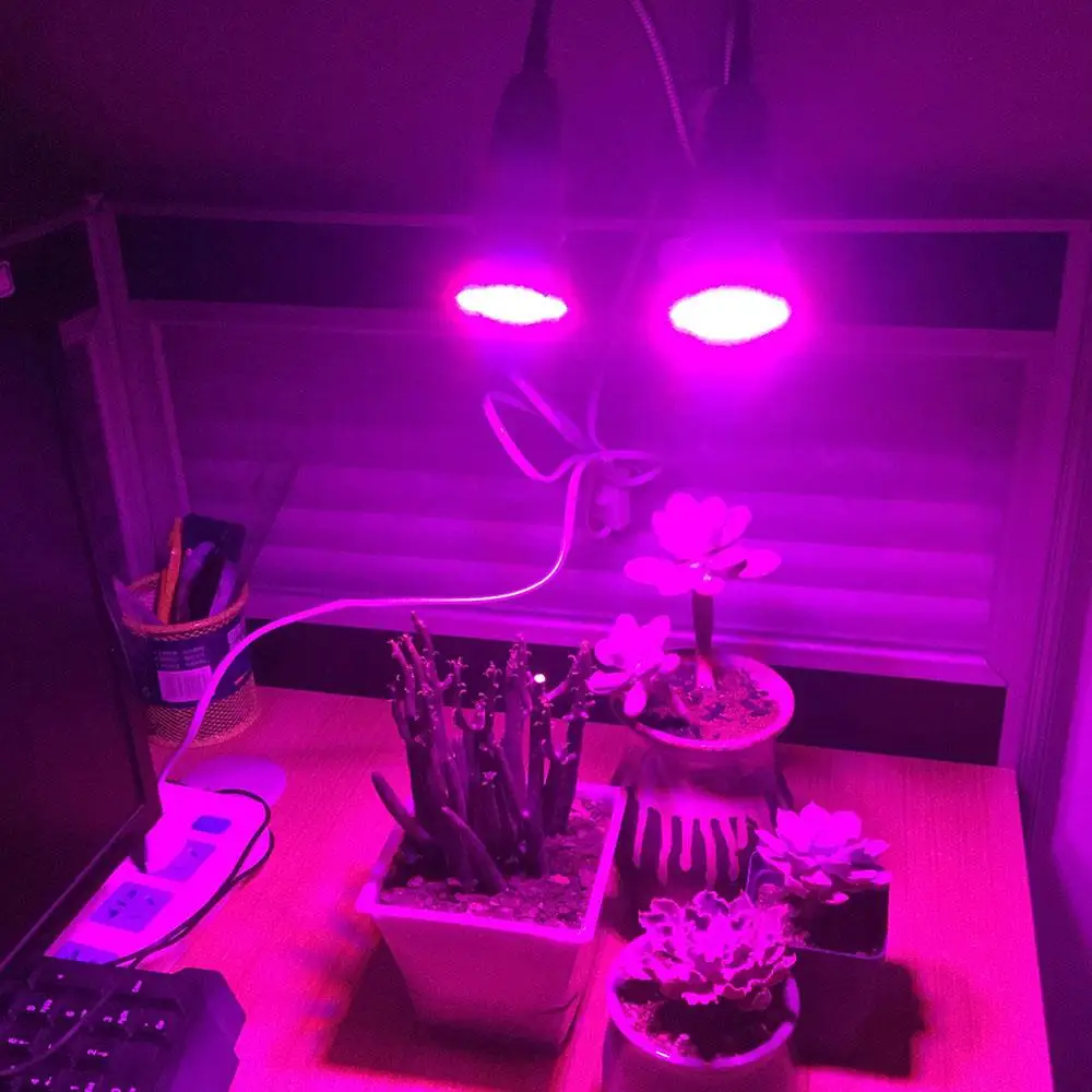 36 54 72 Светодиодный светильник для выращивания растений E27 Лампа с двумя лампами и