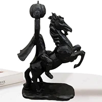 headless horseman resin statue headless figurine resin statue indoor tabletop sculpture black creepy theme cartoon decor gifts