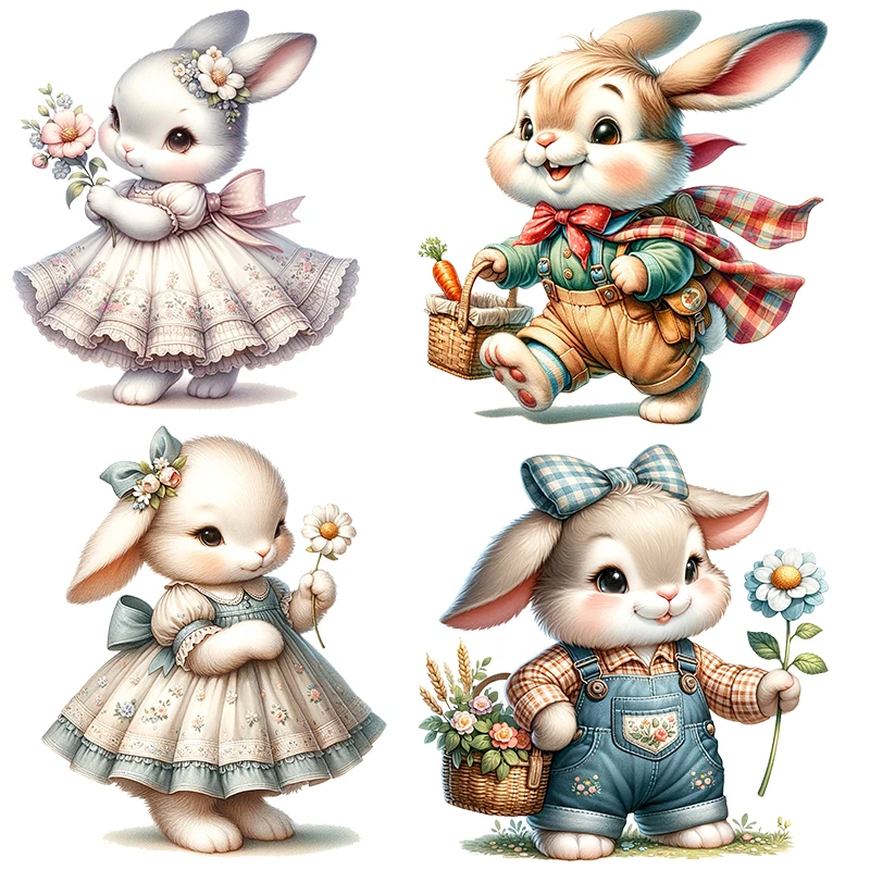 Термопечать на одежде для детей с изображением милого кролика