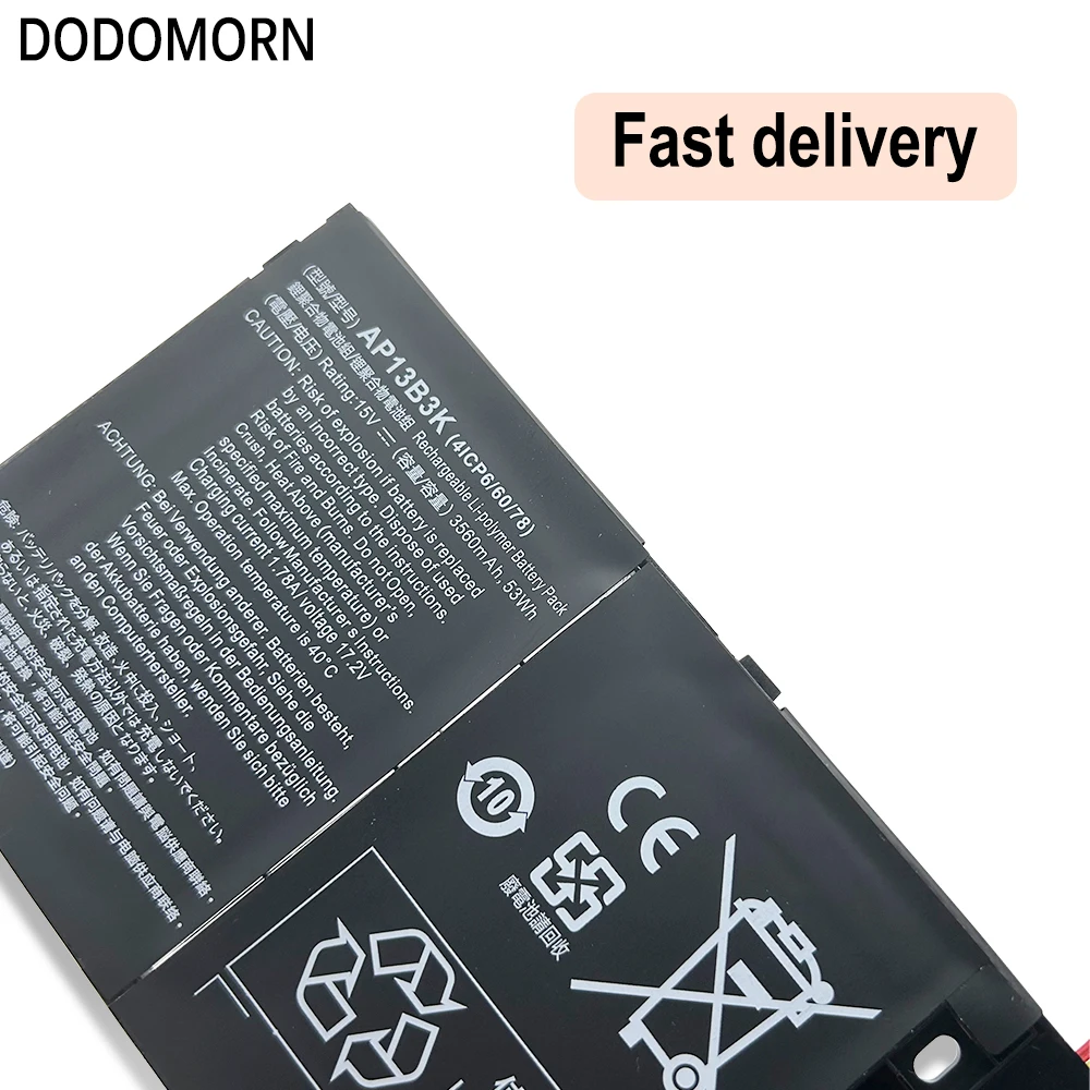 DODOMORN AP13B3K аккумулятор для ноутбука Acer Aspire M5-583 R7-571 R7-572 V5-452 V5-472 V5-552 V7-481 V7-582 Высокое качество 53 Втч 15 В (art.: 3920cd00fa3fd) - 3920cd00fa3fd