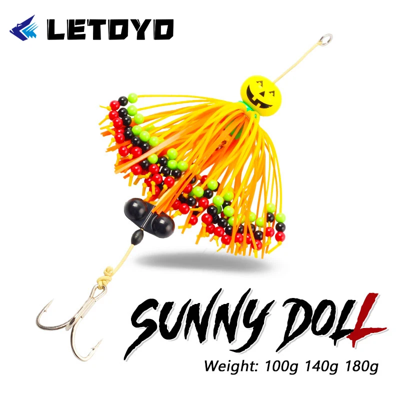 Фото Рыболовная приманка LETOYO Metal Lure Tairubber, 100г, 140г, 180г, с резиновой юбкой, для ловли сома, морская, для рыбалки с лодки, искусственная приманка, снасти №2