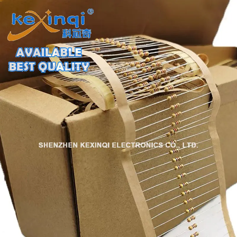 100 шт. 1/4 Вт карбоновые пленочные резисторы 5% 1R-10M 10R 47R 100R 220R 1K 10K 4K7 100K 560K 1M 3M3 Ohm