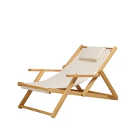 outdoor solid wood folding lounge chair leisure oxford canvas beach leisure chair home portable escort chair recliner furniture