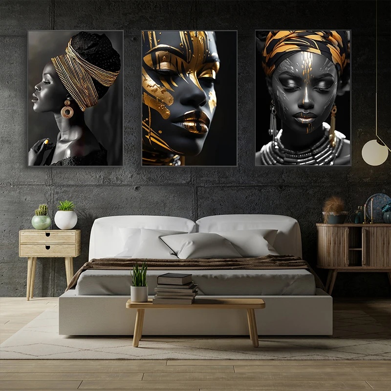 Плакат &quotАфриканская женщина цветок&quot на холсте