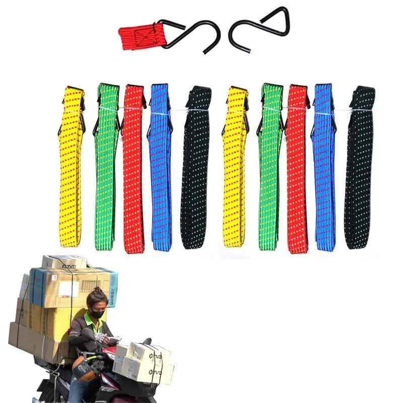 

10PCS Bicycle Luggage Rope Elastic Rope MTB Rubber Luggage Straps Motorcycle Binding Rope Fixed Band Shelf Tying Tool