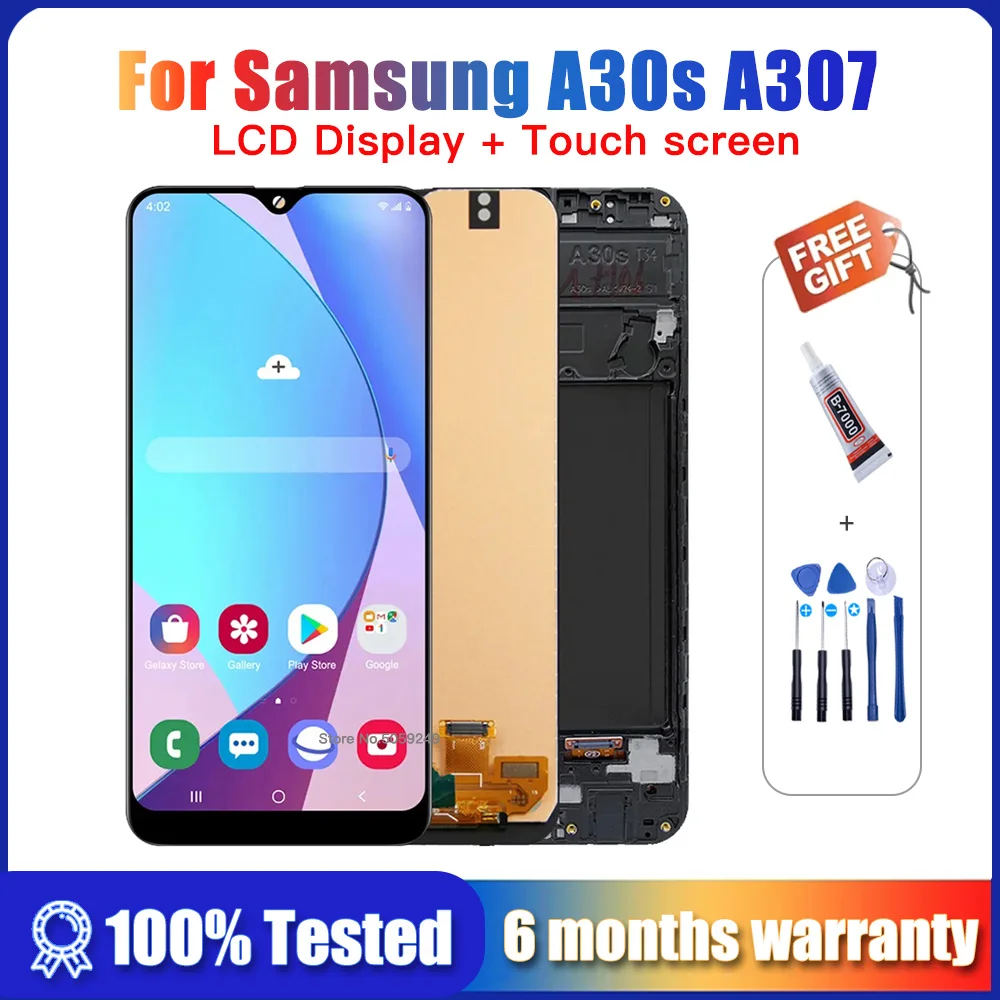 AMOLED 6,4 'ЖК-дисплей для Samsung galaxy A30s A307 SM-A307FN ЖК-дисплей сенсорный экран дигитайзер в сборе для Samsung A30S A305FN LCD