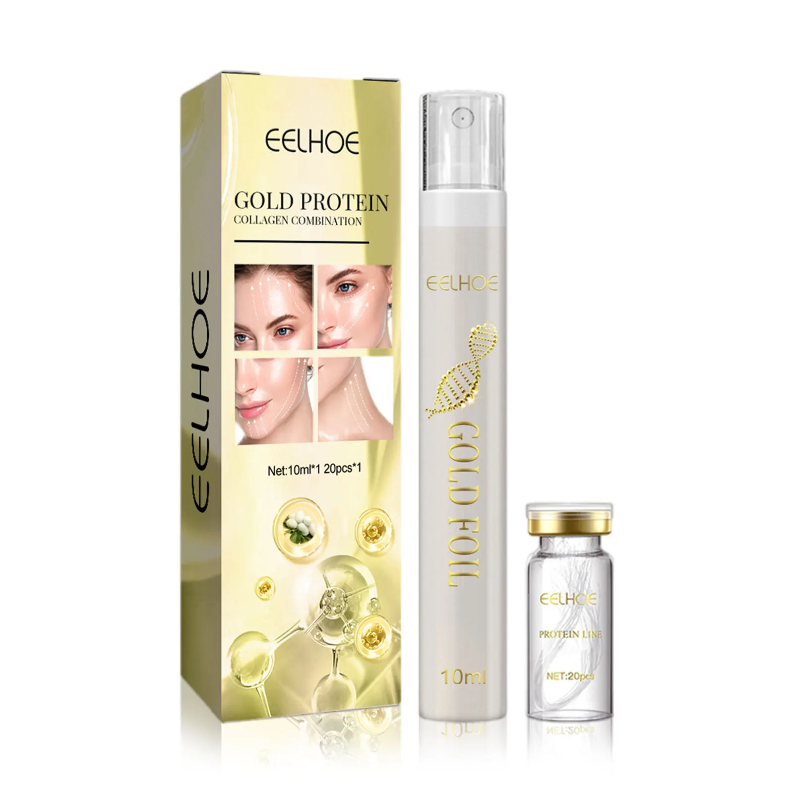 

Protein Thread Lifting Set Soluble Protein Thread And Nano Gold Essence Combination Absorbable Collagen Thread For Face Lift