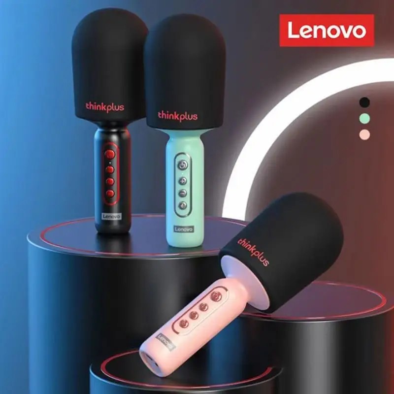 Lenovo M1 Wireless Bluetooth Karaoke Portable Microphone Home KTV Player For Kid Professional Speaker Handheld For Party Singing