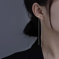 simple style chain tassel drop earrings for women long dangle earring piercing line accessories thin mini trendy ear jewelry