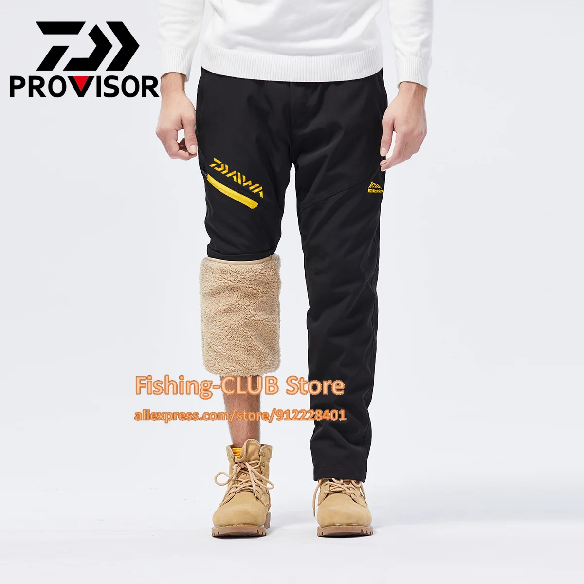 

Daiwa Autumn Winter Three in one Removable Fishing Pants Men Women Outdoor High Quality Windproof Waterproof Warm Snow Trousers